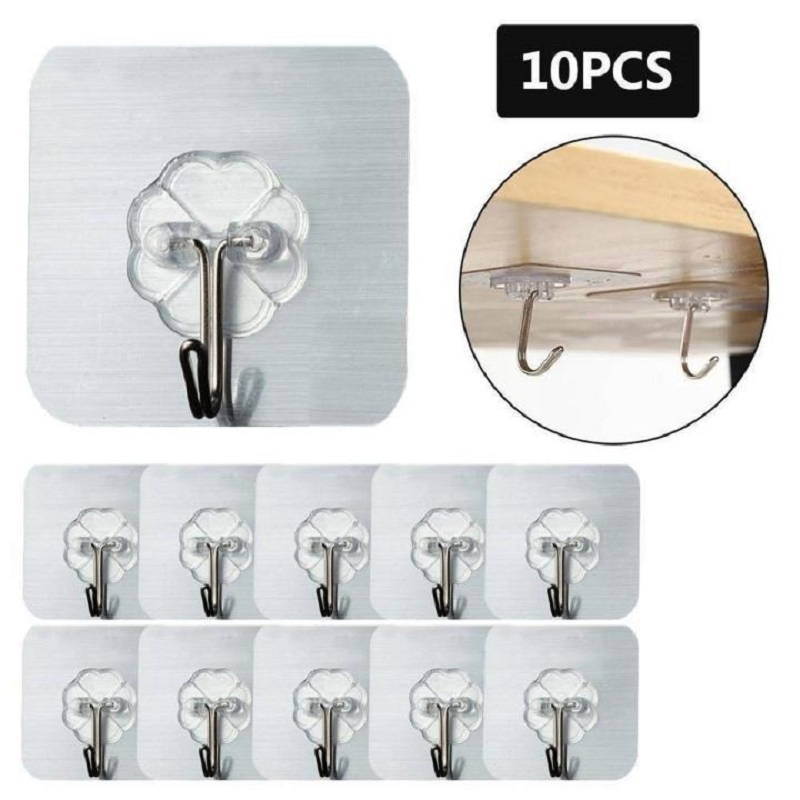 Transparent Wall Hook (10 Pc)